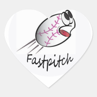 I Love Softball Heart Sticker