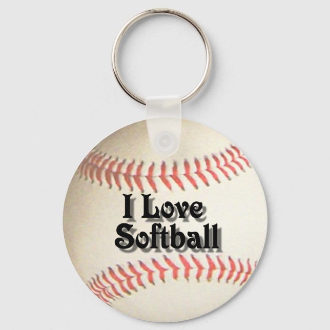 I LOVE SOFTBALL-KEYCHAIN KEY RING (Front)