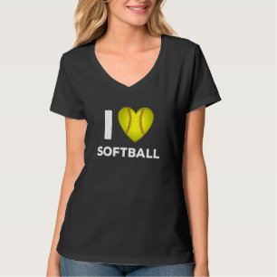 I Love Softball Softball Player Sports Girls Women T-Shirt