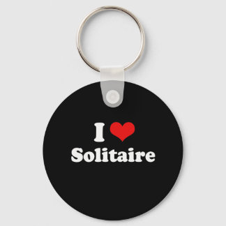 I Love Solitaire Tshirt Key Ring