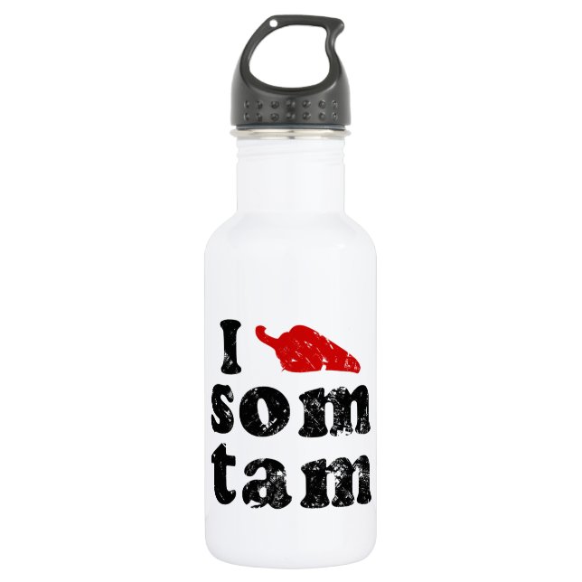 I Love Som Tam ❤ Thai Isaan Food 532 Ml Water Bottle (Front)