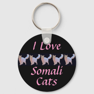 I Love Somali Cats Key Ring