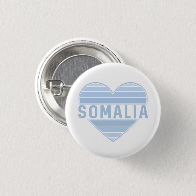 I Love Somalia, Somali Heart 3 Cm Round Badge (Front & Back)