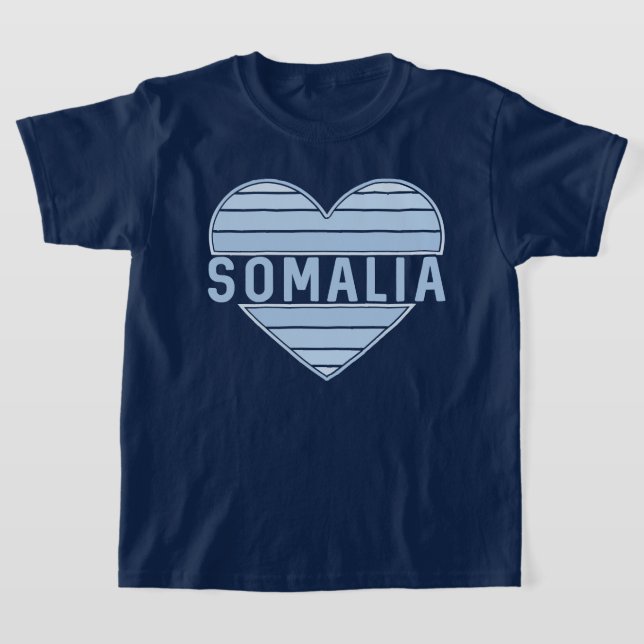 I Love Somalia, Somali Heart T-Shirt (Laydown)