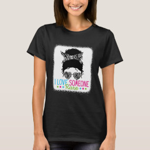 I Love Someone Rare Zebra Messy Bun Rare Disease A T-Shirt