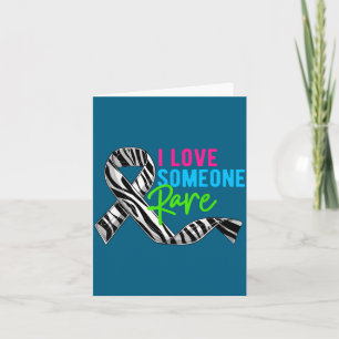 I Love Someone Rare Zebra Ribbon - Rare Disease Aw Card