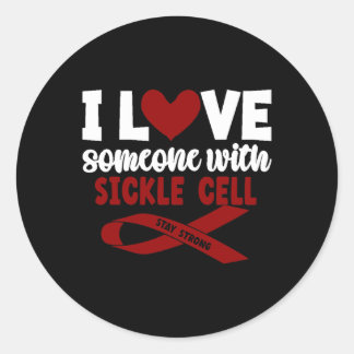 I Love Someone Supporting Sickle Cell Awareness Gi Classic Round Sticker