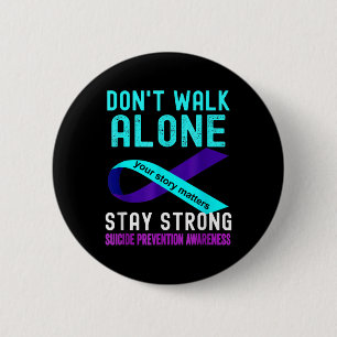 I Love Someone Teal-purple Suicide Prevention Awar 6 Cm Round Badge