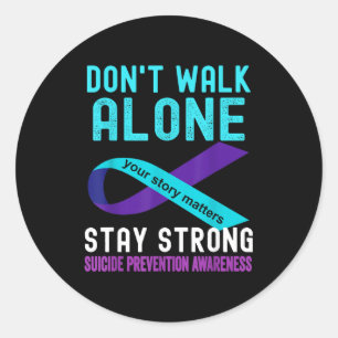 I Love Someone Teal-purple Suicide Prevention Awar Classic Round Sticker