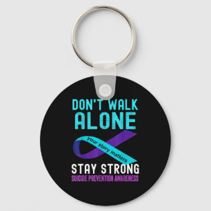 I Love Someone Teal-purple Suicide Prevention Awar Key Ring
