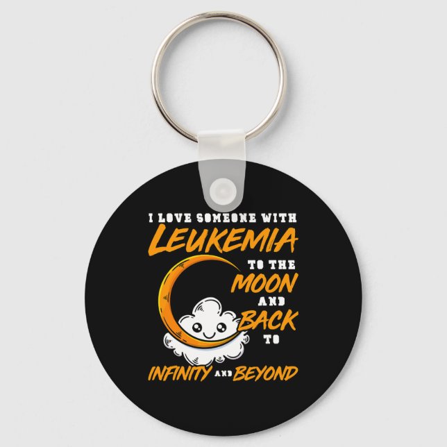 I Love Someone To The Moon And Ck. Leukaemia Aware Key Ring (Front)