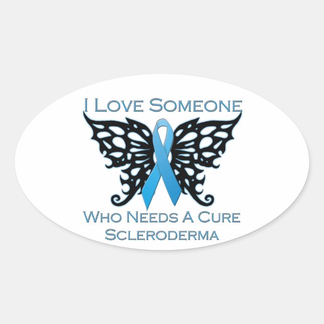 I love Someone Who Needs A Cure from Scleroderma Oval Sticker (Front)