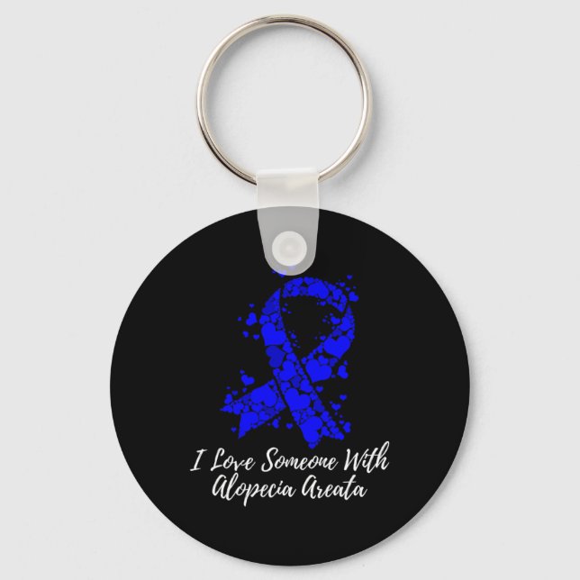 I Love Someone With Alopecia Areata Awareness  Key Ring (Front)