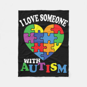 I Love Someone With Autism 2 Fleece Blanket