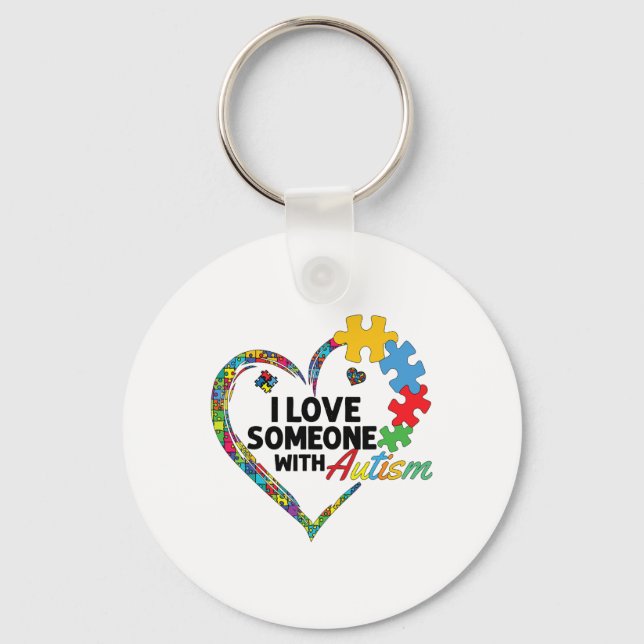 I Love Someone With Autism 3  Key Ring (Front)