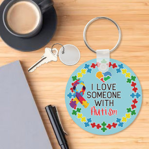 I Love Someone with Autism - Autism Awareness Key Ring