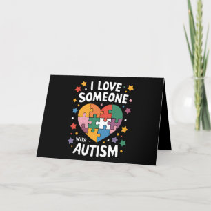 I Love Someone With Autism Autistic Awareness Thank You Card
