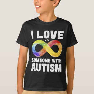 I Love Someone With Autism Awareness Rainbow Infin T-Shirt