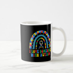 I Love Someone With Autism Awareness Tee With Cute Coffee Mug