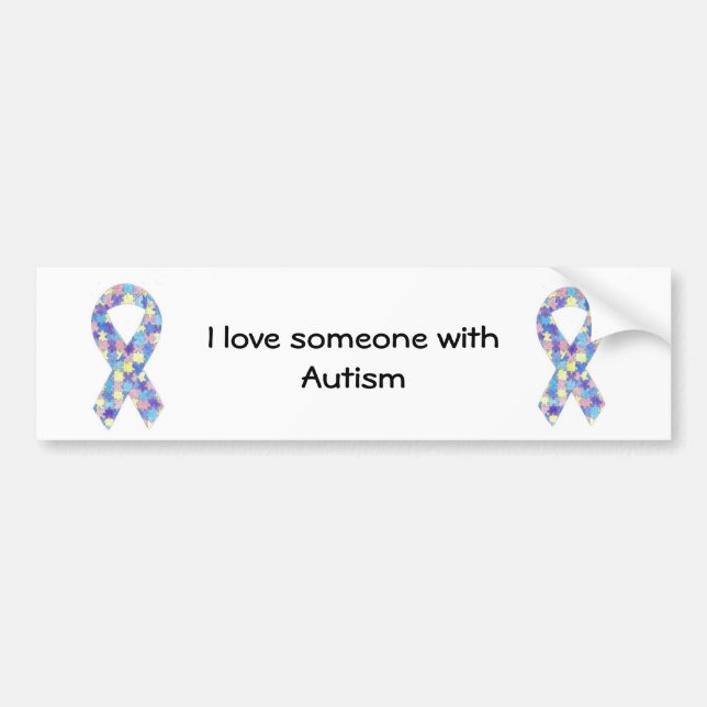 I love someone with Autism Bumper Sticker (Front)