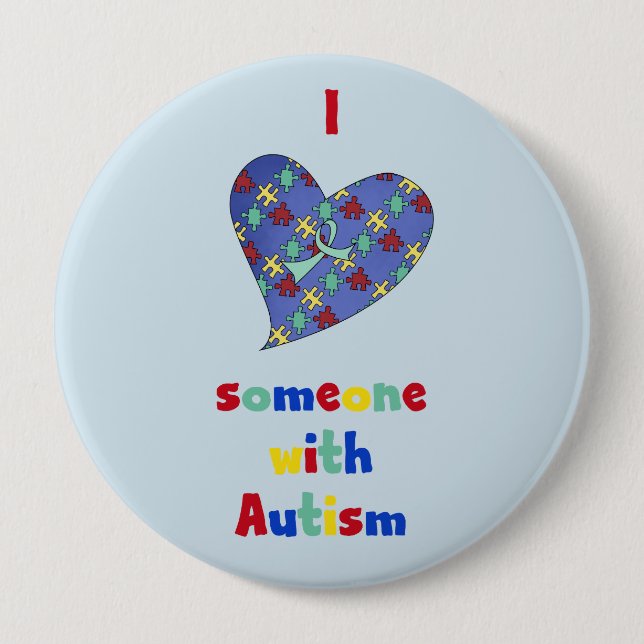 I Love Someone With Autism Button (Front)
