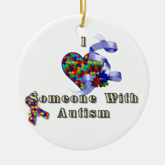 I love someone with autism ceramic tree decoration