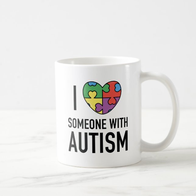 I Love Someone With Autism Coffee Mug (Right)