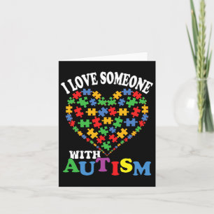I Love Someone With Autism Heart Puzzle 1 Card