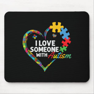 I Love Someone With Autism Heart Puzzle 2 Mouse Pad