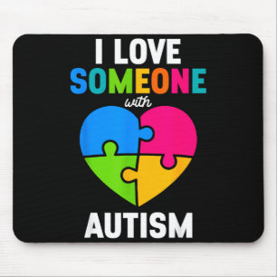 I Love Someone With Autism Heart Puzzle Autism Awa Mouse Pad