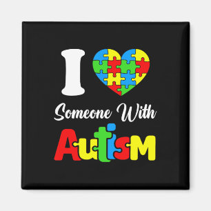I Love Someone With Autism I Heart Autistic April  Magnet