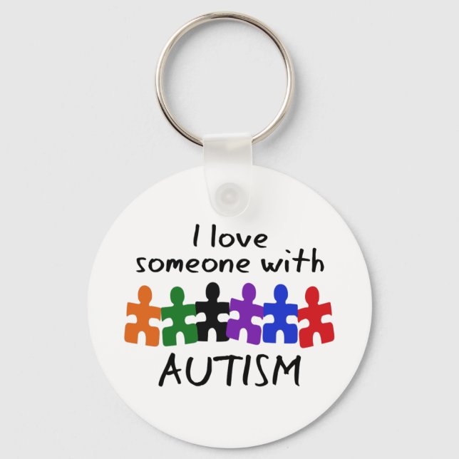 I LOVE SOMEONE WITH AUTISM KEY RING (Front)