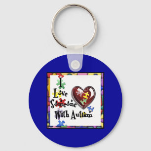 I love someone with Autism Key Ring