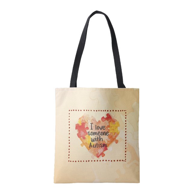 I love someone with Autism reusable tote bag (I love someone with Autism reusable tote bag)