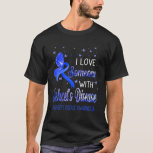 I Love Someone With Behcet's Disease Awareness Blu T-Shirt