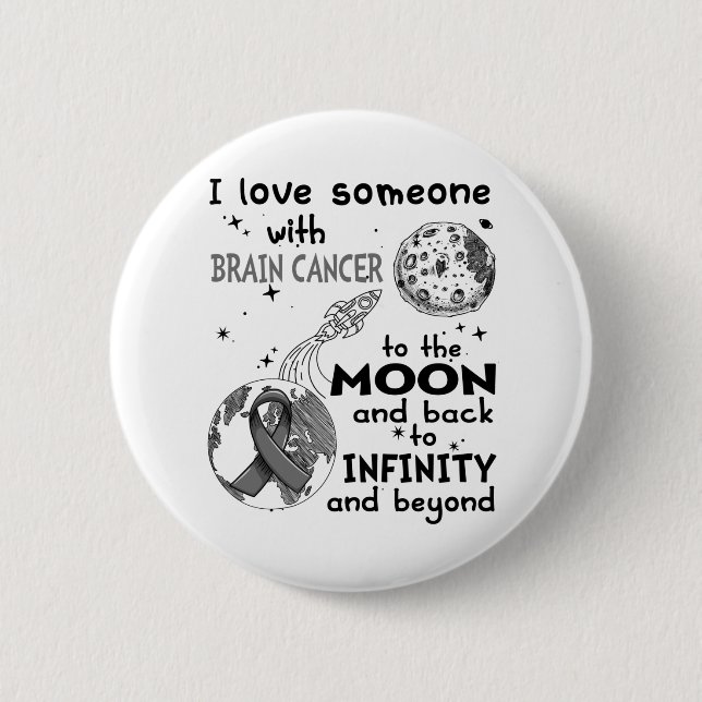 I love Someone with Brain Cancer Awareness 6 Cm Round Badge (Front)