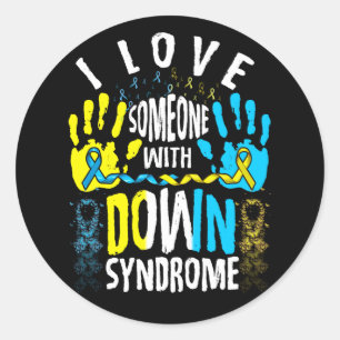 I Love Someone with Down Syndrome Trisomy Classic Round Sticker