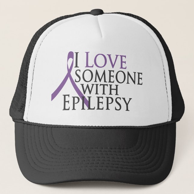 i love someone with epilepsy trucker hat (Front)