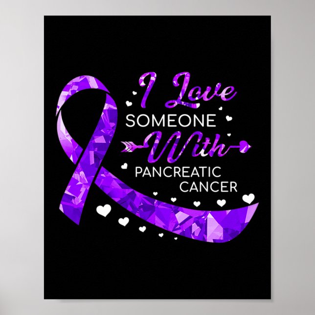 I Love Someone With Pancreatic Cancer Awareness Ri Poster (Front)