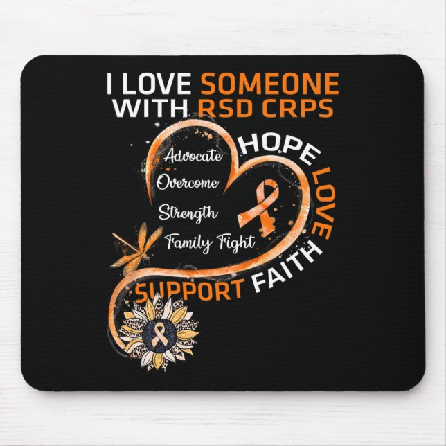 I love Someone With RSD CRPS Awareness Dragonfly S Mouse Pad (Front)