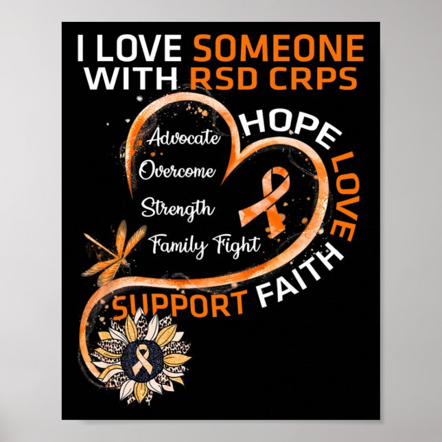 I love Someone With RSD CRPS Awareness Dragonfly S Poster (Front)