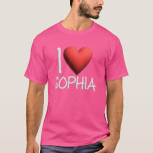 I Love Sophia Name Personalised Girl Woman Friend T-Shirt
