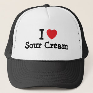 I love Sour Cream heart T-Shirt Trucker Hat
