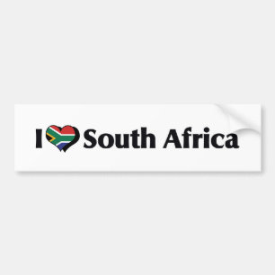 I Love South Africa Flag Bumper Sticker