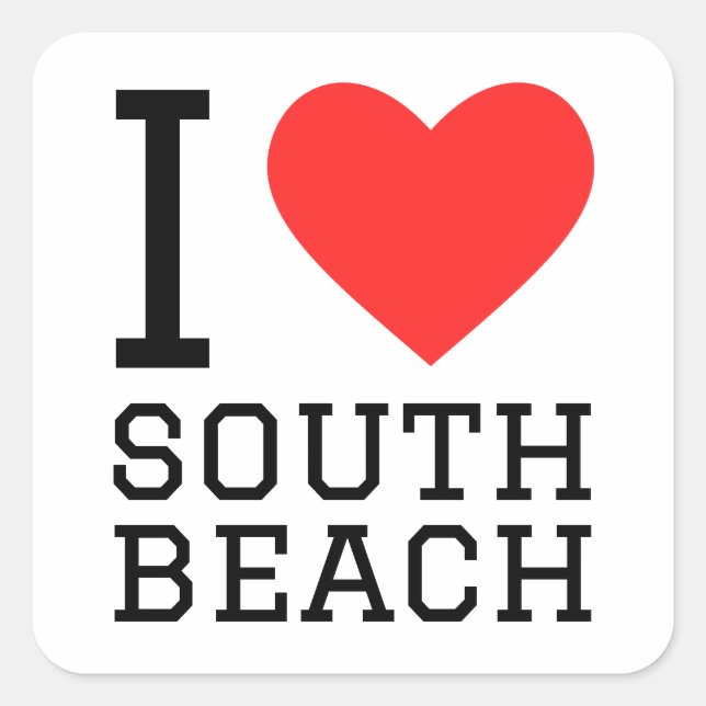I love south beach square sticker (Front)