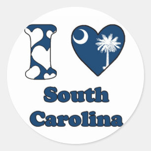 I love South Carolina Classic Round Sticker