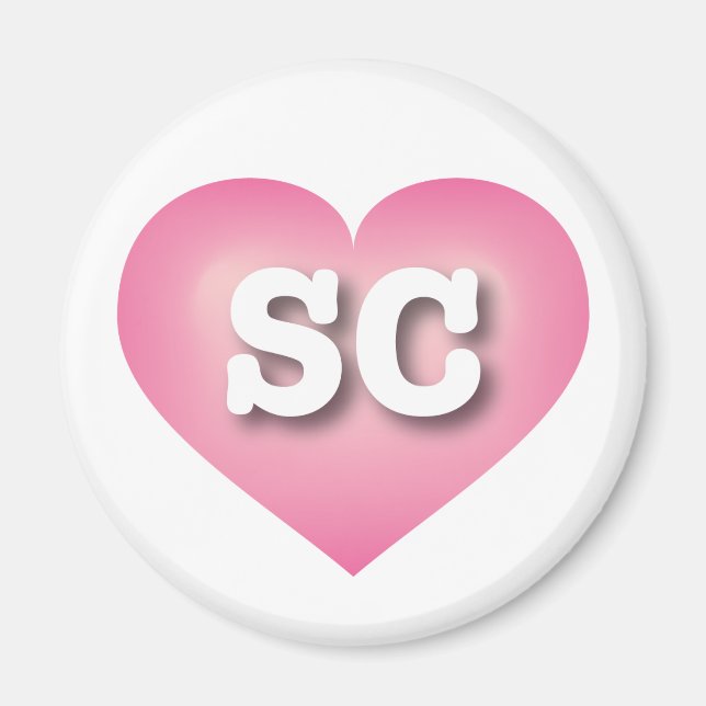 I love South Carolina - SC pink fade heart Magnet (Front)