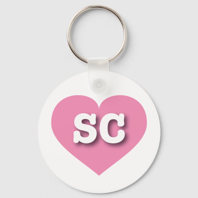 I love South Carolina - SC pink heart Key Ring (Front)