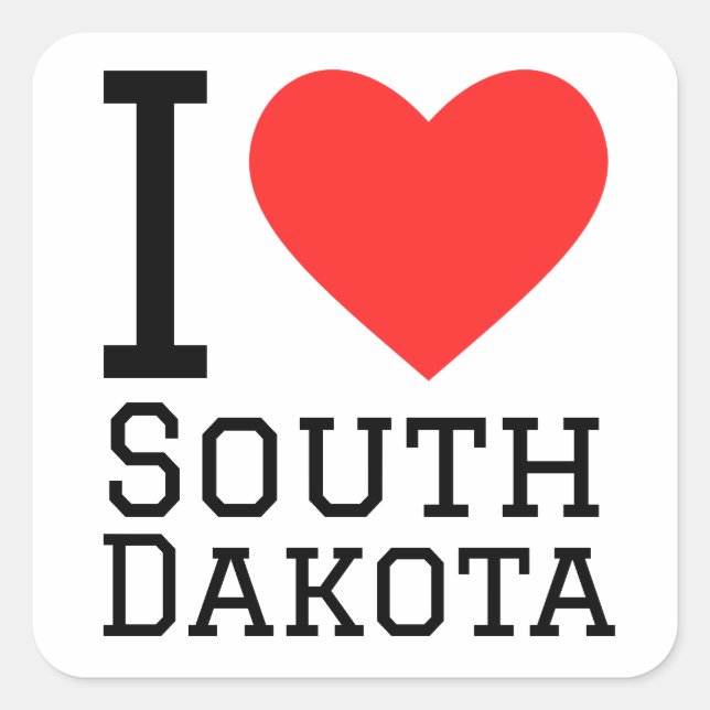 I love South Dakota  Square Sticker (Front)