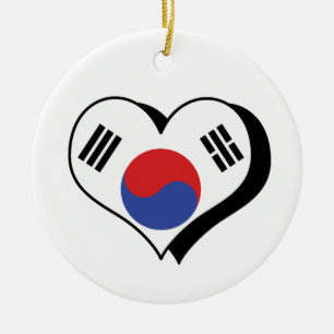 I Love South Korea Flag Ornament